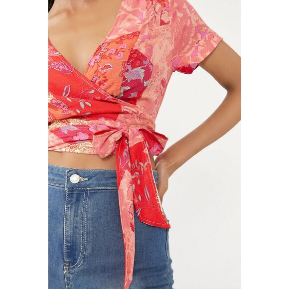 Free People NWT Boho Ashley Wrap Crop Top - Picture 4 of 8